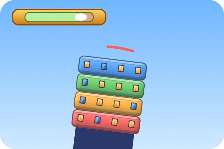 A leaning tower and a spirit level with the bubble near the red end